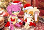 2girls amy_rose bbmbbf candy candy_cane christmas cream_the_rabbit hedgehog horny icing inviting looking_at_viewer mobius_unleashed multiple_girls nude palcomix pussy rabbit sega sonic_(series) sonic_the_hedgehog_(series) young 
