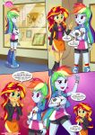  2girls clothed comic equestria_girls equestria_untamed friendship_is_magic humanized multiple_girls my_little_pony palcomix physical_education rainbow_dash rainbow_dash_(mlp) skirt sunset_shimmer sunset_shimmer_(eg) 