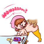  apron breasts cooking_mama mama_(cooking_mama) milf nintendo nipples quackmeister sex table white_background 