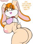  1girl 2016 anthro ass big_ass big_breasts breasts clothing furry gray_impact habbodude half-closed_eyes huge_ass huge_breasts lagomorph lipstick long_ears mammal mature_female nipples open_mouth rabbit sega smile undressing vanilla_the_rabbit white_background 