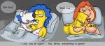 bart_simpson big_breasts breast_sucking breasts brian_griffin crossover family_guy lois_griffin marge_simpson milf the_simpsons trzaraki vylfgor yellow_skin