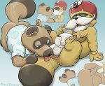 after_anal after_sex anal animal_crossing crossover dodon_pa_(character) dudebulge fellatio licking male/male nintendo sega sonic_(series) sonic_the_hedgehog_(series) tanuki tom_nook tom_nook_(animal_crossing) yaoi