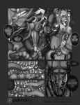  comic eliana-asato_(artist) furry futanari insemination intersex monochrome payoff tentacle 