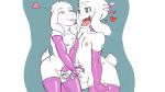  anthro asriel_dreemurr caprine clothed clothing collaboration digital_media_(artwork) duo fur furry girly handjob heart legwear male male/male mammal mutual_masturbation narija nipples nude open_mouth partially_clothed penis railroad_mejic rubber selfcest square_crossover tight_clothing tongue tongue_out undertale video_games 