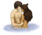  avatar:_the_last_airbender bathing beanaroony black_hair breasts brunette fan_fiction katara zuko 