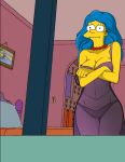  big_breasts marge_simpson see-through_clothes the_simpsons yellow_skin 
