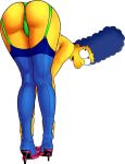  ass bent_over marge_simpson solo stockings the_simpsons white_background yellow_skin 