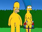  breasts cum homer_simpson marge_simpson nude penis photoshop the_simpsons 