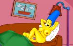  couch dildo marge_simpson nude_female the_simpsons yellow_skin 