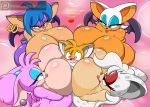 1girl 2019 anthro bessi_the_bat big_breasts breast_smother breasts conditional_dnp digitaldomain123 domination female_domination furry hair high_res huge_breasts hyper hyper_breasts jasmine_the_bat miles_&quot;tails&quot;_prower penny_the_bat rouge_the_bat sega
