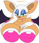 1girl 2015 2016 anthro bat big_breasts breasts cleavage clothed clothing furry habbodude high_res huge_breasts mammal rouge_the_bat sega sonic_the_hedgehog_(series) speeds white_background