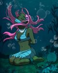 barefoot bound_arms cleavage dark-skinned_female drowning earrings female_abs female_focus female_only gagged hair_clip imminent_death karmic_justice kneeling long_pink_hair milan_stilton navel older older_female on_knees totally_spies underwater young_adult young_adult_female young_adult_woman