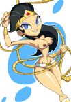  1girl big_breasts black_hair blue_eyes breasts hair long_hair manic47 nipples pussy smile the_fairly_oddparents trixie_tang white_background wonder_woman 
