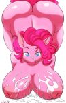  1girl 2016 anthro ass breasts colored cum cum_on_breasts darkneji female female_only friendship_is_magic huge_breasts looking_at_viewer megasweet my_little_pony nipples penis pinkie_pie white_background 