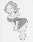  breasts donna_tubbs drawing grey_background huge_breasts monochrome seductive the_cleveland_show 