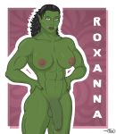 futanari green_skin intersex orc original roxanna_(tranthusiast) solo tranthusiast_(artist)