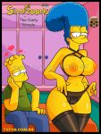  1boy 1girl bart_simpson breasts comic incest marge_simpson milf mother_&amp;_son nipples panties the_simpsons 