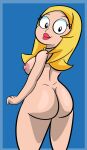  1girl american_dad ass blonde_hair francine_smith huge_ass looking_back nude smile 