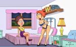  1girl ass big_breasts bra family_guy holding_breasts jorgedani3l lois_griffin panties thighs tongue_out 