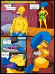  1girl ass breasts comic homer_simpson marge_simpson milf nipples text the_simpsons vaginal 