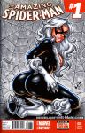 1girl ass black_cat black_cat_(marvel) comic_cover felicia_hardy female_only garrett_blair looking_back marvel marvel_comics non-nude solo_female white_hair
