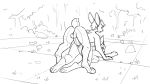  1girl 2016 all_fours anthro blush breast_squish breasts closed_eyes doggy_position duo erection forest from_behind_position furry fuzzamorous gif hair lagomorph loop lying male male/female mammal mephistoscousin monochrome nude on_front outside penetration penis pussy rabbit rear_view sex sideboob sketch testicles thrusting tree vaginal vaginal_penetration 