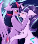  1girl 2016 anthro anthrofied big_breasts blue_eyes blush breast_squish breasts breasts_frottage cutie_mark duo equine eye_contact female/female friendship_is_magic furry hair half-closed_eyes hand_on_hip high_res horn huge_breasts long_hair mammal multicolored_hair my_little_pony nude open_mouth outside purple_eyes saliva saliva_string sideboob starlight_glimmer suirano tongue tongue_out twilight_sparkle two_tone_hair unicorn winged_unicorn wings yuri 