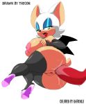  1girl 2016 anal anal_penetration anthro anus areola bat big_breasts breasts darkeji duo erect_nipples erection furry high_res male mammal nipples penetration penis pussy rouge_the_bat sega sex thecon 