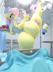  erection_under_clothes fluttershy looking_at_viewer my_little_pony nurse snuddy 