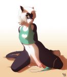  1girl 2016 anthro bottomless cat clothed clothing crop_top cum derpah feline fur furry girly hair kneel looking_at_viewer male mammal navel penis proby shirt simple_background smile tank_top testicles tongue tongue_out uncut underwear 