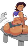  1girl aged_up ass big_ass big_breasts bottom_heavy breasts brown_eyes brown_hair bubble_butt coldarsenal dark-skinned_female dat_ass disembodied_hand disney disney_channel extra_thicc fat_ass fat_butt fishnets heavy large_ass large_butt latina looking_back luz_noceda minishorts pink_thong shiny_skin shorts the_owl_house thick_ass thick_thighs thighs thong voluptuous whale_tail wide_hips 