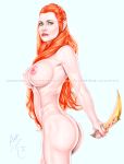  armando_huerta big_breasts breasts colorization dat_ass elf evangeline_lilly fantasy nude red_hair tauriel the_hobbit 