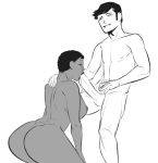  bwc dark-skinned_female dark_skin interracial james-ab light-skinned_male light_skin monochrome sex white_dick 