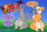  1girl 2016 anthro areola ass big_ass big_breasts blu3danny bodypaint bonnie_hopps breasts bubble_butt canine crossover dialogue dipstick_tail disney easter english_text erect_nipples fox furry green_eyes group high_res holidays huge_ass huge_breasts judy_hopps kneel lagomorph looking_at_viewer looking_back looney_tunes male mammal mature_female multicolored_tail nick_wilde nipples nude paint patricia_bunny purple_eyes rabbit rear_view small_breasts text warner_brothers zootopia 