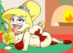 1girl apple apple_butt blonde_hair bow breasts cartoon_network christmas christmas_tree eris_(billy_&amp;_mandy) female_only licking pixaltrix the_grim_adventures_of_billy_and_mandy tongue tongue_out 