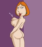  1girl areolae ass big_breasts breasts family_guy hair lois_griffin milk nipples odin3000 orange_hair sexy_ass solo teeth 