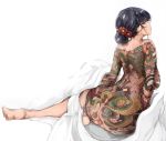  1girl ass big_ass black_hair komi-san_wa_komyushou_desu komi_shouko nude short_hair tattoos 