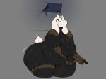  1girl alternate_costume big_breasts bodysuit breasts chubby cosplay furry gun huge_breasts impossible_clothes jill_valentine milf sssonic2 toriel undertale weapon 