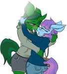  1girl after_kiss anthro bbsartboutique blush fan_character female/female friendship_is_magic furry hair hair_grab horn hugging love mammal my_little_pony saliva 