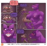  anal anal_penetration anthro ass blush breasts brown_fur comic dialogue dickgirl dragon feline forced fur furry huge_penis impossible_fit intersex intersex/male james_howard larger_intersex male mammal nude patreon penetration penis purple_skin rape rape_face scalie size_difference smile testicles 