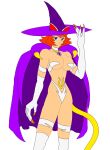 alternate_species bare_shoulders blue_eyes breasts capcom cape catgirl company_connection female_abs female_focus female_only hips navel necklace nekohybrid red_earth short_red_hair smile tabasa tessa thighs warzard witch_hat