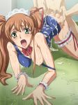  ass ass_grab baanin blonde_hair blush breasts brown_hair clothed_female_nude_male code_geass cum cum_in_pussy cum_inside cum_on_back cum_on_body cum_on_clothes cum_on_upper_body cum_pool cumdrip doggystyle from_behind green_eyes highres large_breasts leg_ribbon long_hair nipples open_mouth rape ribbon scream screaming sex shiny shiny_clothes shirley_fenette skin_tight spandex sweat swimsuit tears twintails vaginal waitress yellow_eyes 