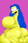  big_ass big_breasts big_hips big_penis big_testicles blue_hair breasts dat_ass hair huge_breasts marge_simpson maxtlat milf penis sex the_simpsons whoa_look_at_those_magumbos yellow_skin 
