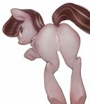  1girl 2016 all_fours angry anus ass bent_over black_hair cutie_mark equine female friendship_is_magic from_behind frown hair horse long_hair looking_at_viewer looking_back my_little_pony octavia plain_background pony pussy simple_background solo top-down_bottom-up uncensored 