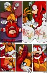 ball_suck big_penis canine comic eyewear fellatio fox furry goggles highres kiss knuckles_the_echidna licking male male/male mammal miles_&quot;tails&quot;_prower nearphotison oral penis red_penis sega sex sonic_boom speech_bubble sucking testicles tongue tongue_out