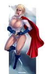  1_female 1girl big_breasts blonde_hair breasts cape cleavage dc_comics exposed_breasts female fuckable hair insanely_hot nipples outdoors power_girl raidouzero rain solo superheroine wet wet_clothes 