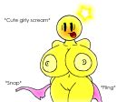 big_breasts blush bowser&#039;s_inside_story breasts mario_and_luigi mario_and_luigi_(series) nipples scream sirserial starlow super_mario_bros. wardrobe_malfunction yellow_skin