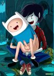 2boys adventure_time anal anal_sex animal_hat black_hair erection finn_the_human grey_skin marshall_lee penis rear_deliveries vampire yaoi