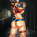 ass ass_focus big_ass big_breasts breasts claire_redfield devilmaycrydant resident_evil resident_evil_revelations_2 v