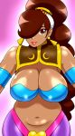 1girl big_breasts breasts dark-skinned_female dark_skin female_only huge_breasts power_stone rouge_(power_stone) solo_female speeds